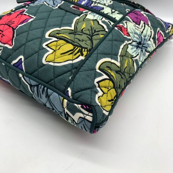 Vera Bradley Green Cotton Falling Flowers Crossbody And Pouch - Picture 9 of 11